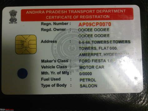 rc book smart card fees|smart card for vehicle registration.